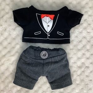 Build A Bear Buddies Tuxedo Outfit Black Shirt Jeans